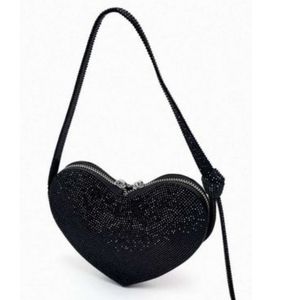 Zara Rhinestone Heart Shoulder Bag